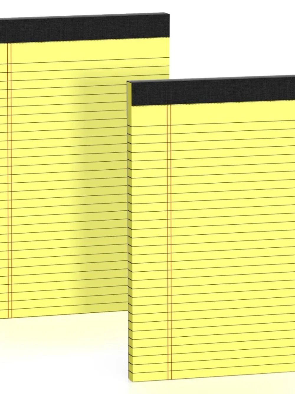 Yellow Legal Pads 8.5 x 11 Note Pads Wide Ruled 2 Pack, Notepad 8.5 x 11 Inch Ca